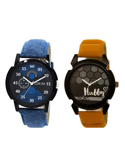 lorem  lr9-12 multicolor round boy's leather  wrist watch - 15374650 - Very Small Image - 1