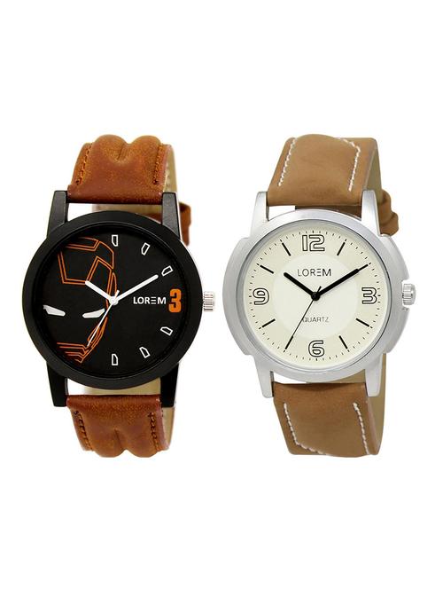 lorem  lr1-5   black round boy's leather  wrist watch - 15374695 - Very Small Image - 1