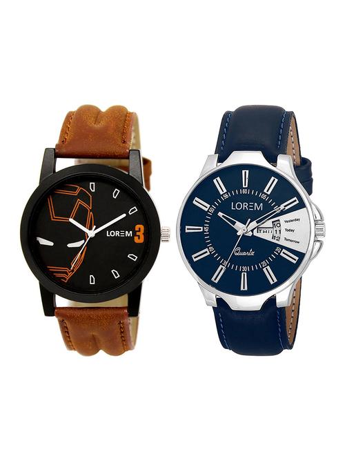 lorem  lr10-11   multicolor round boy's leather  wrist watch - 15374702 - Very Small Image - 1