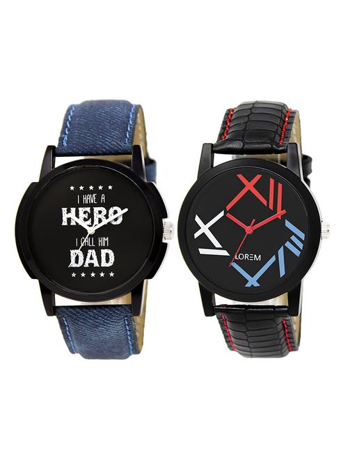 lorem  lr28-30   grey & white round boy's leather  wrist watch - 15374775 - Very Small Image - 1