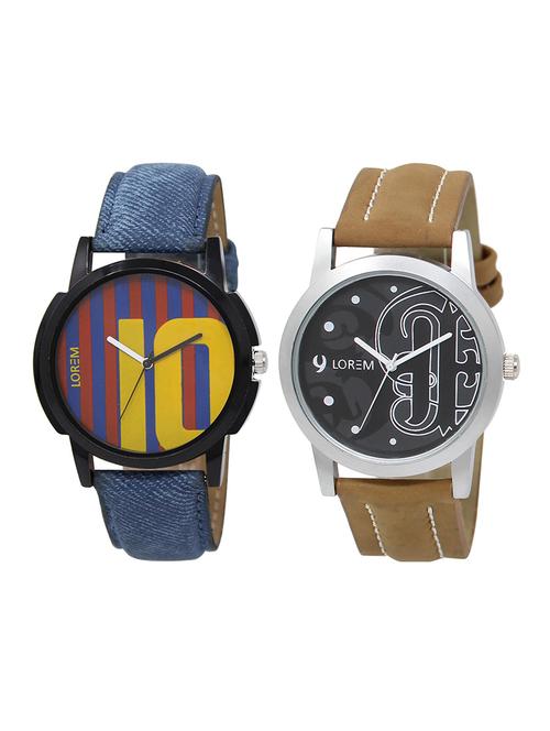 lorem  lr12-16   multicolor round boy's leather  wrist watch - 15374852 - Very Small Image - 1