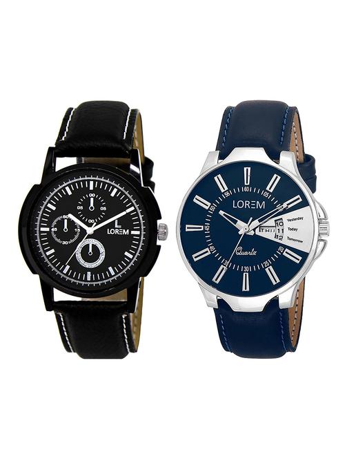 lorem  lr13-20   black round boy's leather  wrist watch - 15374927 - Very Small Image - 1