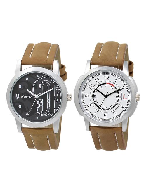 lorem  lr3-24   blue & black round boy's leather  wrist watch - 15374941 - Very Small Image - 1