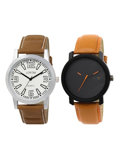 lorem  lr13-32 black round boy's leather  wrist watch - 15374963 - Very Small Image - 1
