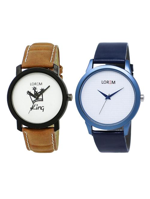 lorem  lr30-102 round dial boy's leather wrist watch - 15375027 - Very Small Image - 1