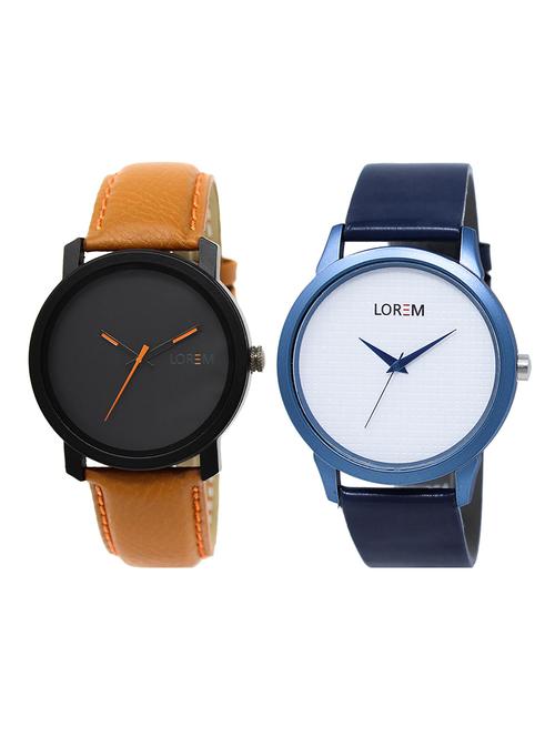 lorem  lr15-25 round dial boy's leather wrist watch - 15375053 - Very Small Image - 1