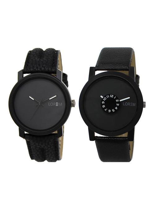 lorem  lr5-7 round dial boy's leather wrist watch - 15375058 - Very Small Image - 1