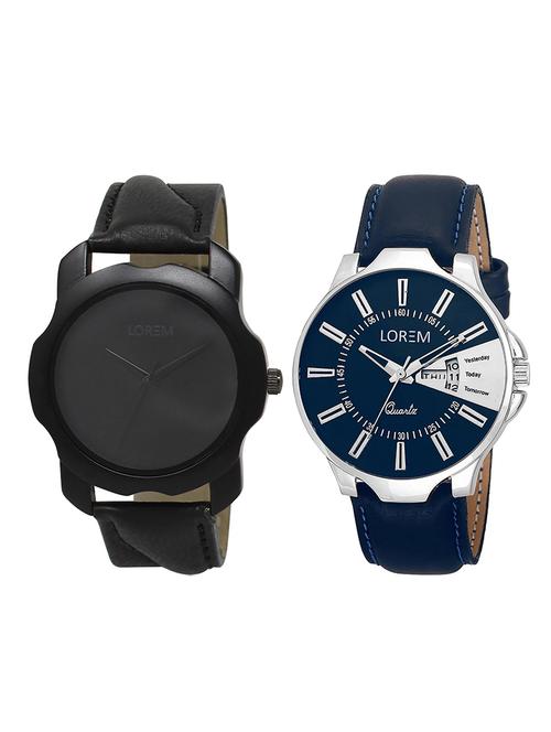 lorem  lr5-12 round dial boy's leather wrist watch - 15375068 - Very Small Image - 1