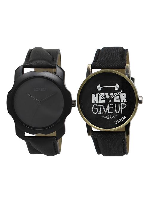 lorem  lr5-14 round dial boy's leather wrist watch - 15375072 - Very Small Image - 1