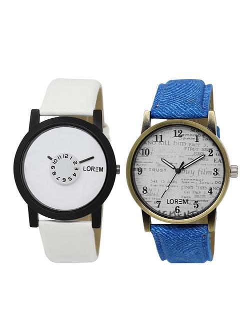 lorem  lr17-19 round dial boy's leather wrist watch - 15375111 - Very Small Image - 1