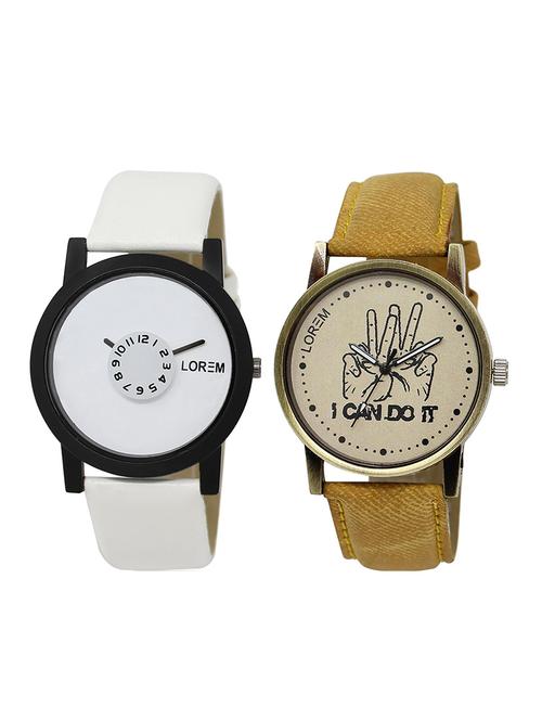 lorem  lr17-20 round dial boy's leather wrist watch - 15375113 - Very Small Image - 1