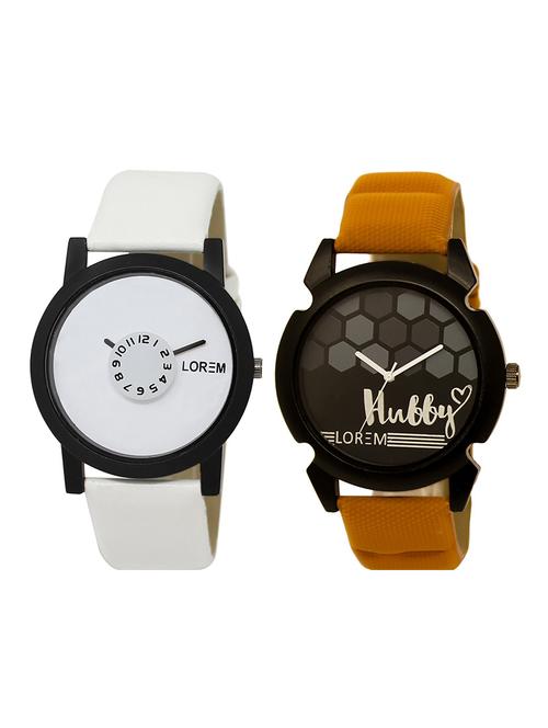 lorem  lr17-21 round dial boy's leather wrist watch - 15375115 - Very Small Image - 1