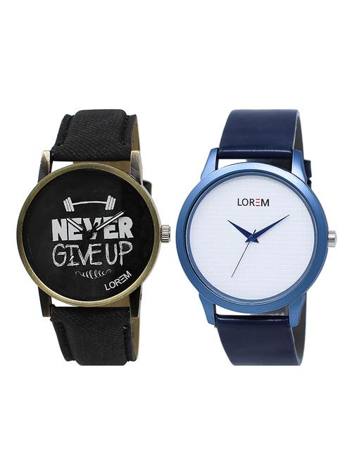 lorem  lr17-25 round dial boy's leather wrist watch - 15375123 - Very Small Image - 1