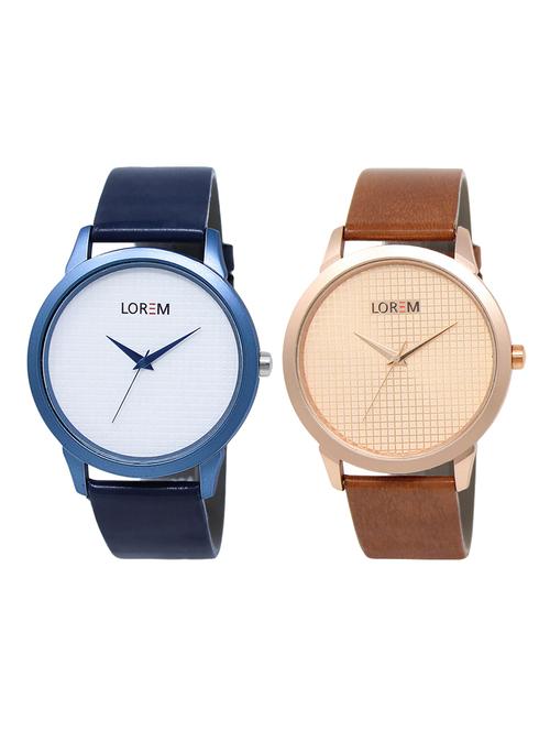 lorem  lr18-20 round dial boy's leather wrist watch - 15375145 - Very Small Image - 1