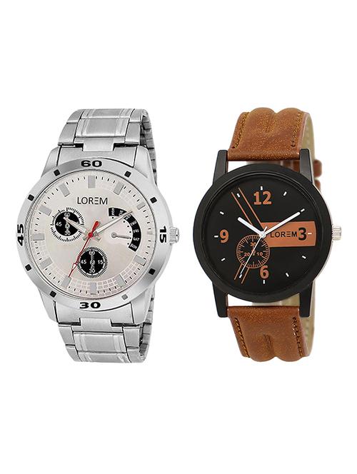 lorem  lr18-21 black & white round boy's  wrist watch - 15375147 - Very Small Image - 1