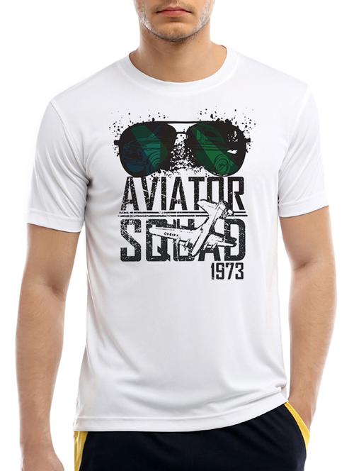 white polyester chest print t-shirt - 15376090 - Very Small Image - 1