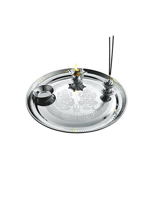 stainless steel pooja thali - 15376469 - Very Small Image - 1