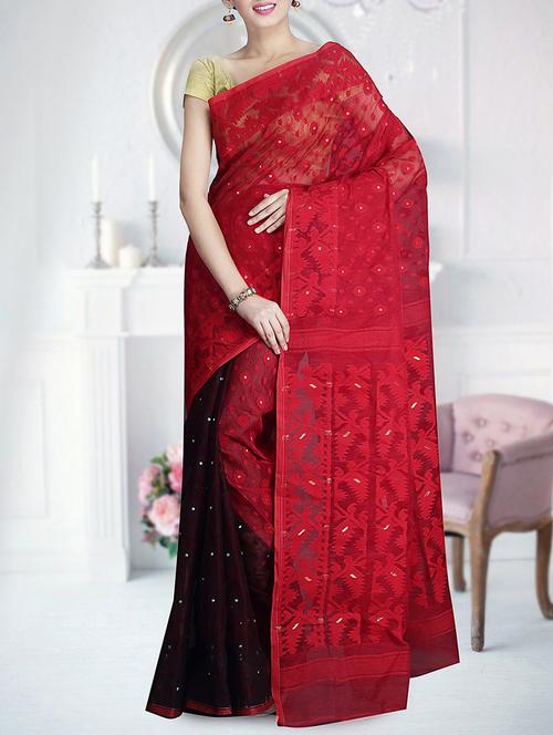 hand woven jamdani saree - 15377168 - Very Small Image - 1