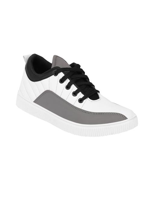 white leatherette lace up sneaker - 15377854 - Very Small Image - 1