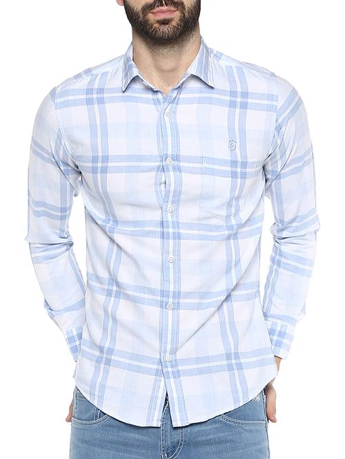 blue cotton casual shirt - 15378733 - Very Small Image - 1