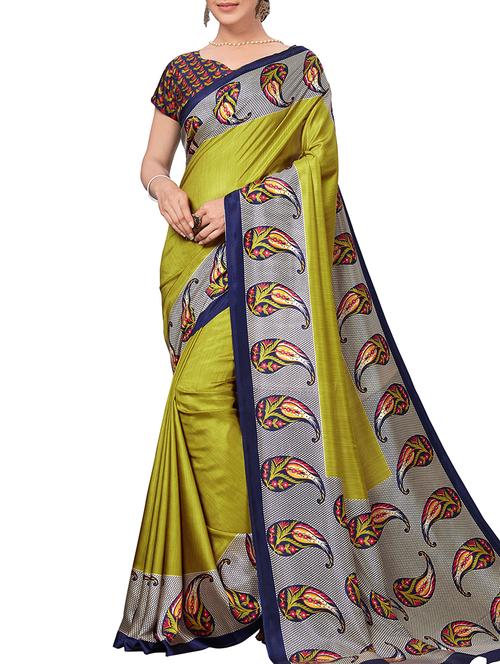 paisley mysore silk saree with blouse - 15378923 - Very Small Image - 1