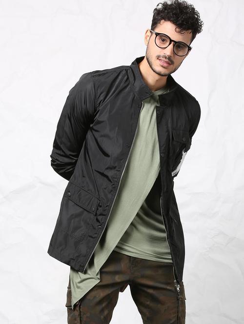 black printed casual jacket - 15379745 - Very Small Image - 1