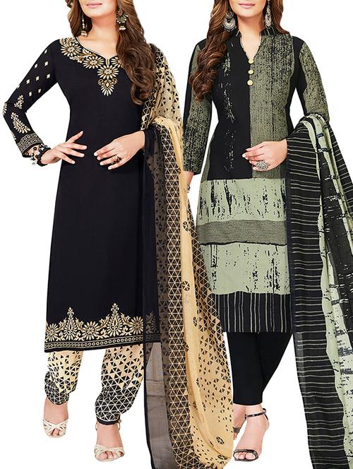 multi colored unstitched combo suit - 15381358 - Very Small Image - 1