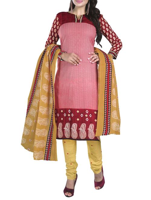 paisley unstitched churidaar suit - 15382948 - Very Small Image - 1
