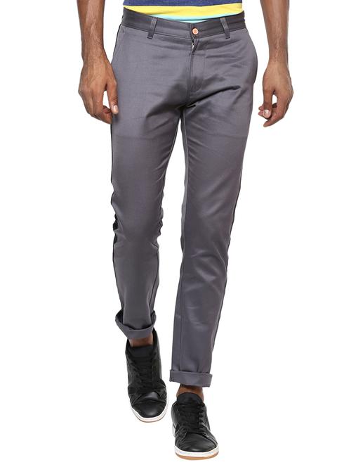 grey cotton chinos casual trousers - 15383706 - Very Small Image - 1
