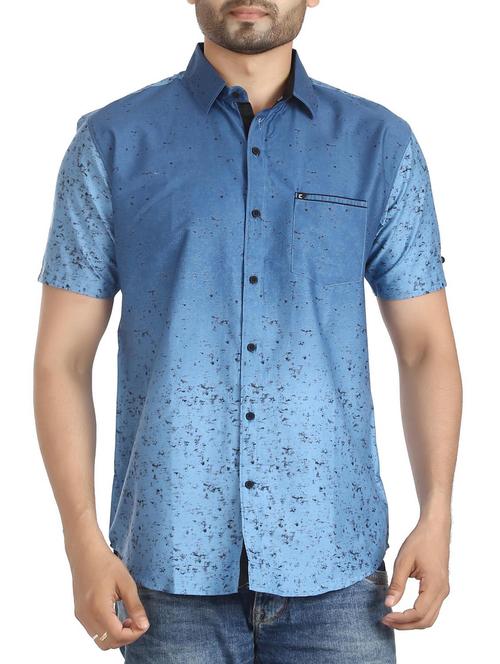 light blue cotton casual shirt - 15383754 - Very Small Image - 1