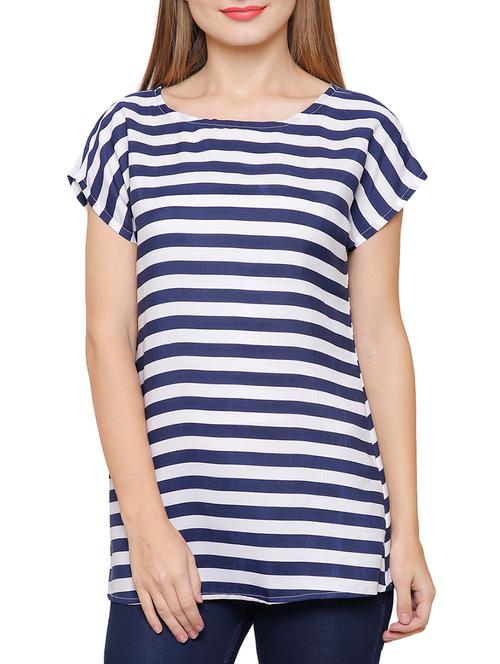 cap sleeved striped top - 15384664 - Very Small Image - 1