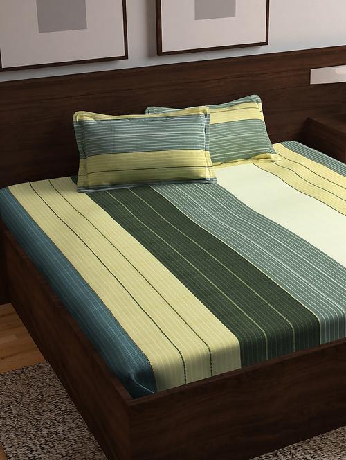 100% cotton 152 tc double bedsheet with 2 pillow covers - 15384813 - Very Small Image - 1