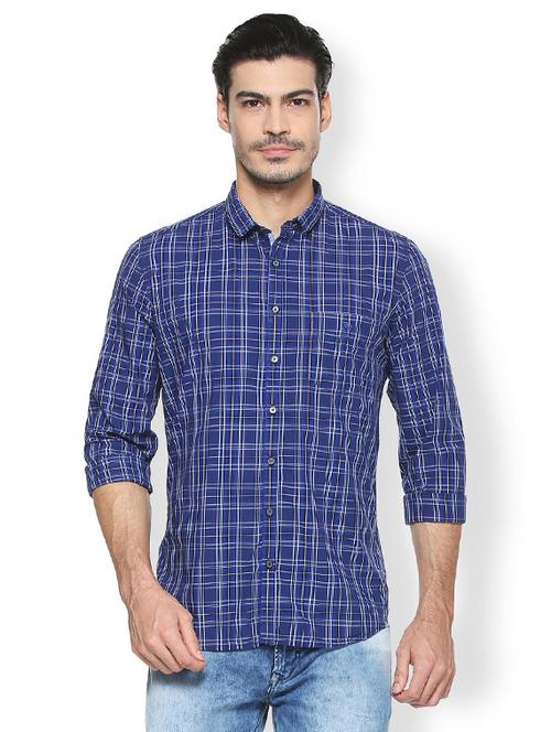 blue cotton casual shirt - 15384829 - Very Small Image - 1