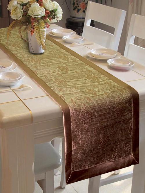 jacquard design table runner with polyester border (size: 16"x72"), single piece - 15384904 - Very Small Image - 1
