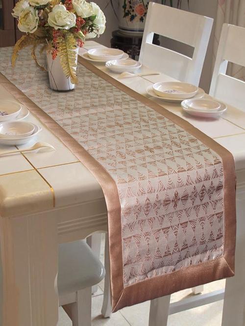 jacquard design table runner with polyester border (size: 16"x72"), single piece - 15384906 - Very Small Image - 1