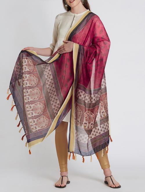 printed woven dupatta - 15385463 - Very Small Image - 1
