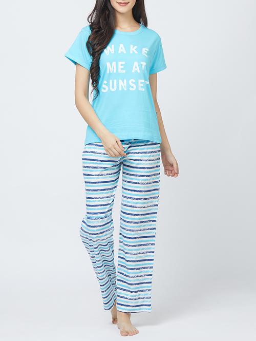 printed nightwear pajama set - 15385861 - Very Small Image - 1