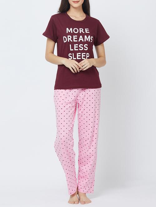 printed nightwear pajama set - 15385863 - Very Small Image - 1