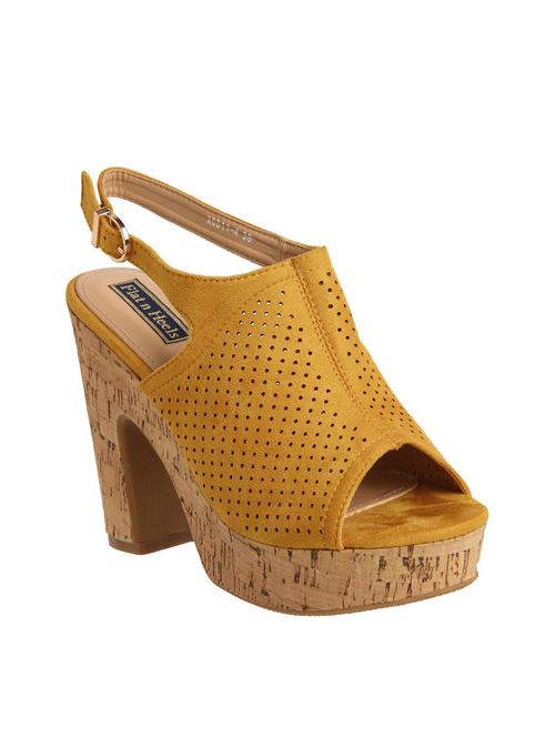 yellow suede ankle strap sandals - 15386135 - Very Small Image - 1