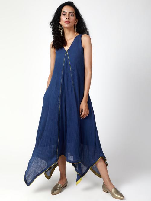 contrast piping asymmetric dress - 15386373 - Very Small Image - 1