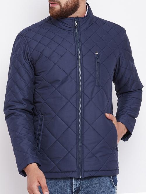 navy blue nylon blend puffer jacket - 15386691 - Very Small Image - 1