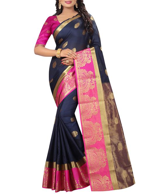 peacock zari woven banarasi saree with blouse - 15386744 - Very Small Image - 1