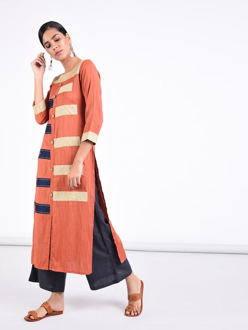 maroon viscose straight kurta - 15387236 - Very Small Image - 1