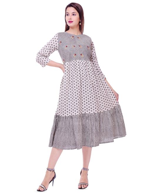 polka dots tiered kurta - 15387258 - Very Small Image - 1
