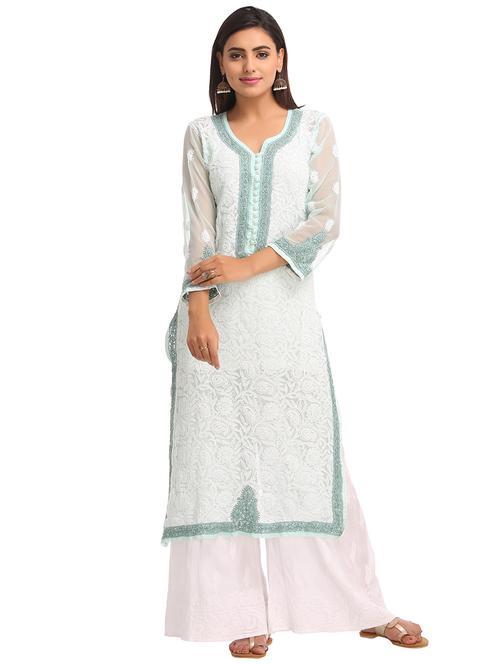 chikankari straight kurta - 15387288 - Very Small Image - 1