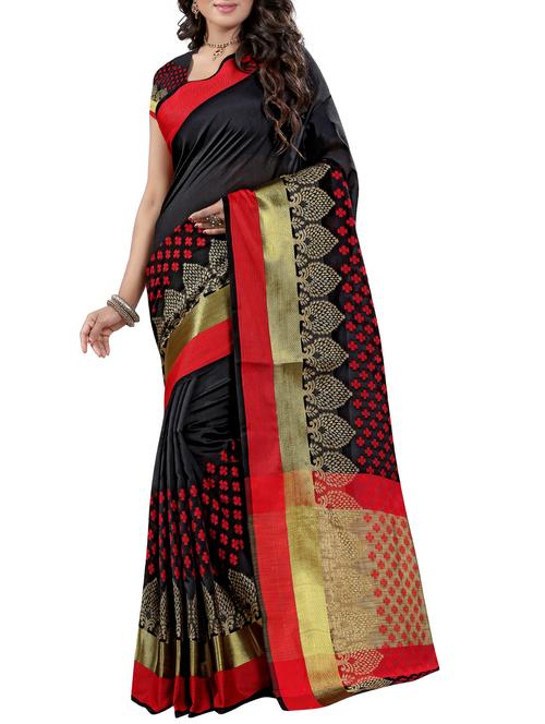 paisley jacquard woven saree with blouse - 15387389 - Very Small Image - 1