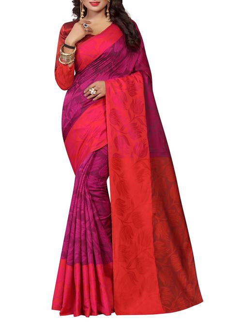 contrast pallu woven saree with blouse - 15387422 - Very Small Image - 1