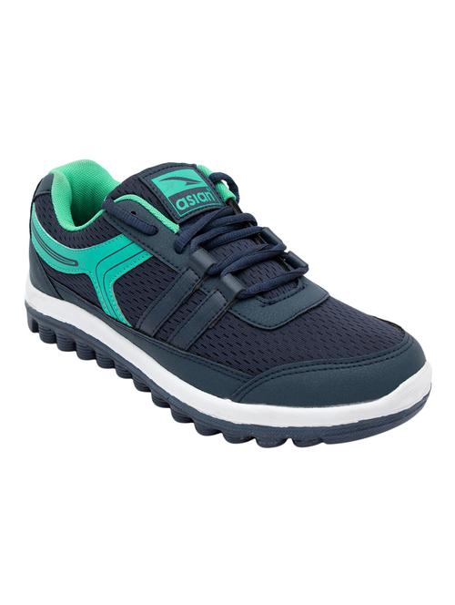 blue synthetic & mesh laceup sports shoes - 15388558 - Very Small Image - 1