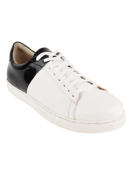 white leatherette lace up sneakers - 15389564 - Very Small Image - 1