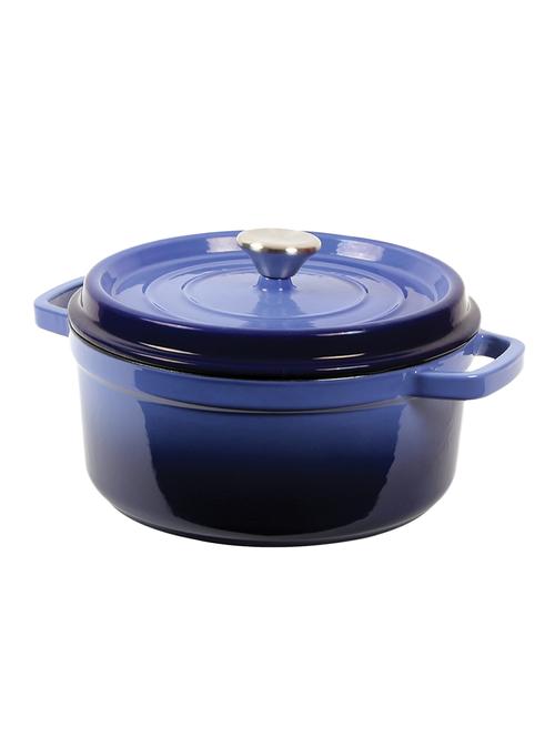 wonderchef ferro cast-iron - casserole with lid 22cm (blue) - 15390556 - Very Small Image - 1